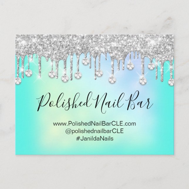 Nagel Pub Beauty Studio HoloGraph Silver Diamond Vykort (Framsida)