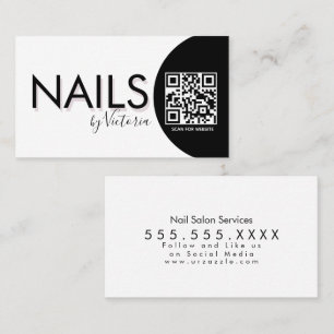Nagel Salon Beauty Artist QR CODE Visitkort