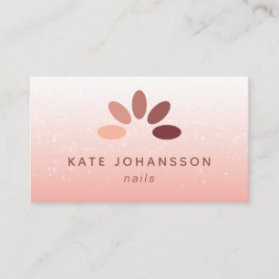 Nagel Salon Logotyp Modern Peach Rosy Manicurist Visitkort