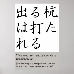 Nagel som sticker ut hamnar i poster