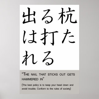 Nagel som sticker ut hamnar i poster