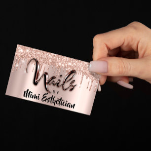 Nagel Studio Artist Drives Glitter Ro Visitkort