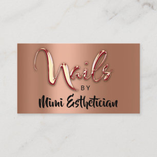Nagel Studio Artist Nagel Logotyp Script Copper Gu Visitkort