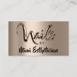 Nagel Studio Artist Nagel Logotyp Script Metalic Visitkort