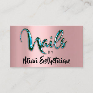 Nagel Studio Artist Nagel Logotyp Script Ro Teal Visitkort