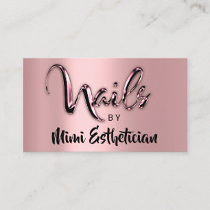 Nagel Studio Artist Nagel Logotyp Script Rosa ros Visitkort