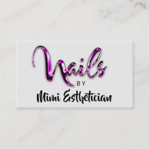 Nagel Studio Artist Nagel Script Logotyp Grått Ro Visitkort
