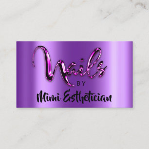 Nagel Studio Artist Nagel Script Logotyp Lila Rosa Visitkort