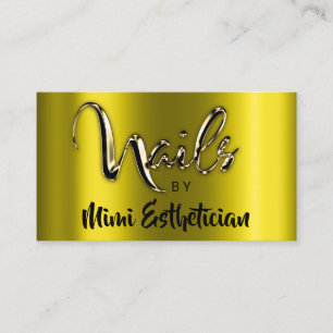 Nagel Studio Artist Nagel Script Logotyp Mustard G Visitkort