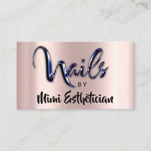 Nagel Studio Artist Nagel Script Logotyp Ro Blue Visitkort