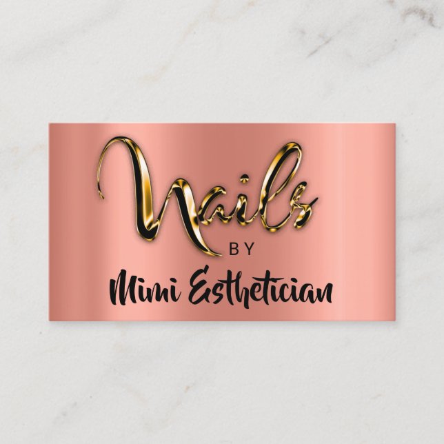 Nagel Studio Artist Nagel Script Logotyp Ro VIP Visitkort (Framsida)
