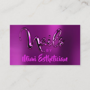 Nagel Studio Artist Nagel Script Logotyp Rosa Berr Visitkort