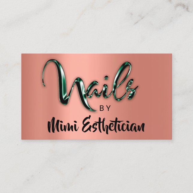 Nagel Studio Artist NailsScript Logotyp Ro Greener Visitkort (Framsida)