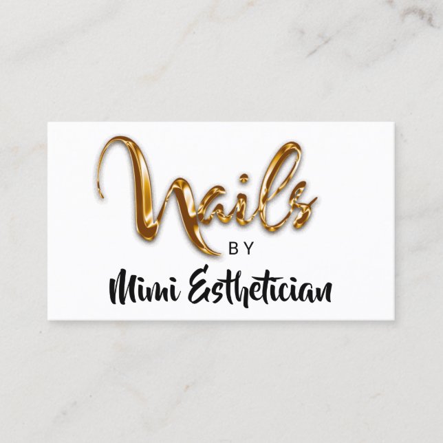 Nagel Studio Artist Red Nagel Script White-Logotyp Visitkort (Framsida)