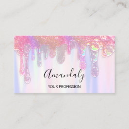Nagel Studio Beauty Kreativ Logotyp Drips Holograp Visitkort