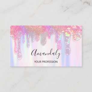 Nagel Studio Beauty Kreativ Logotyp Drips Holograp Visitkort