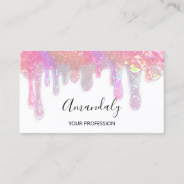 Nagel Studio Beauty Logotyp Drips Holograph White Visitkort