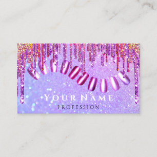 Nagel Stylist Manical Rosa Glitter Holograph VIP Visitkort