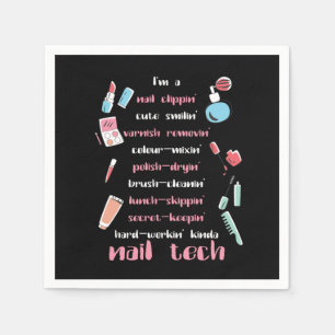 Nagel Tech Beautician Fingernails Nagel Tech Gift Pappersservett