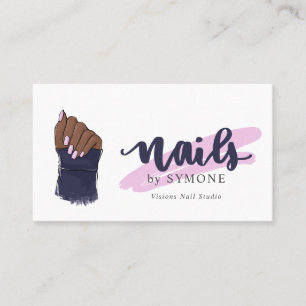 Nagel Tech Beauty Salon Illustrated Söt Hand Visitkort