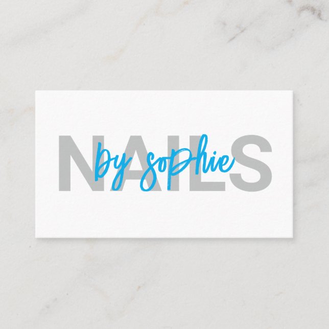 Nagel Tech Blue White Visitkort (Framsida)