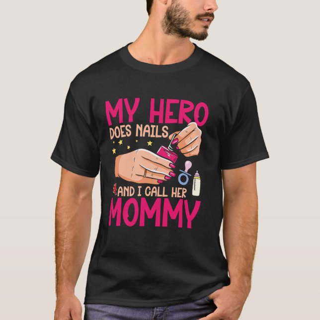 Nagel Tech Citat Arbetsuniform Nagellack Mamma Dot T Shirt (Framsida)