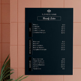 Nagel Tech Esthetician Pris List Black White Grått Poster