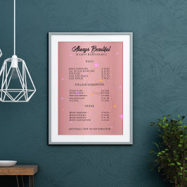 Nagel Tech Esthetician Pris List Ro Guld Poster