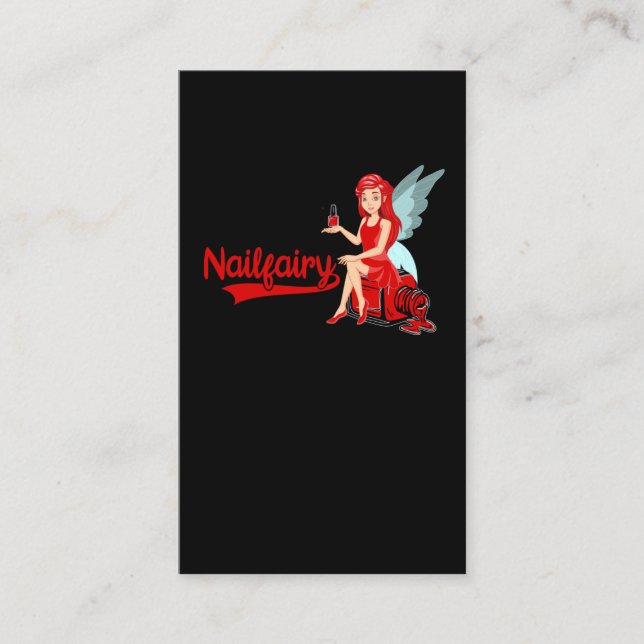 Nagel Tech Fairy Cosmetics Nail Technician Manicur Visitkort (Framsida)