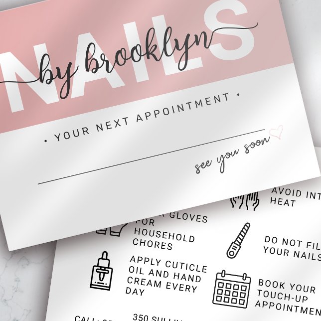 Nagel Tech Gel polska eftervårdsbesökskort Visitkort (Skapare uppladdad)