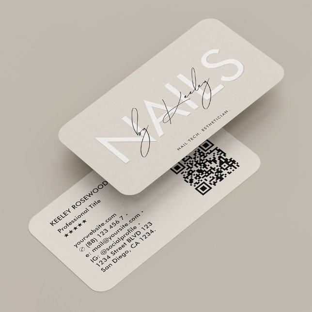 Nagel Tech Lash Tech Beauty Salon Sand Modern Visitkort (Nail Tech Lash Tech Beauty Salon Sand Modern Business Card
)