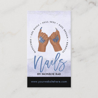 Nagel Tech / Naglar Salon Blue Glam Visitkort