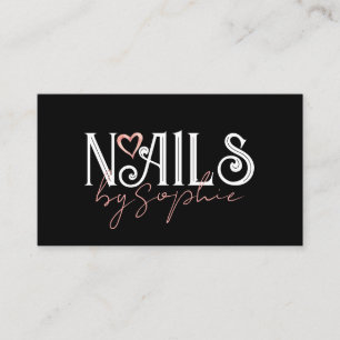 Nagel Tech Nail Art Black Visitkort
