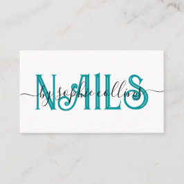 Nagel Tech Nail Art Teal Visitkort