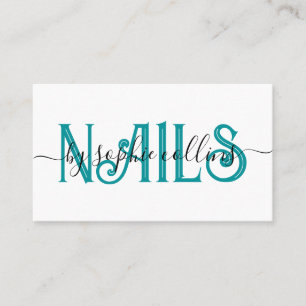 Nagel Tech Nail Art Teal Visitkort