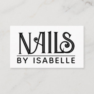 Nagel Tech Nail Artist Guld Black Affärskort Visitkort