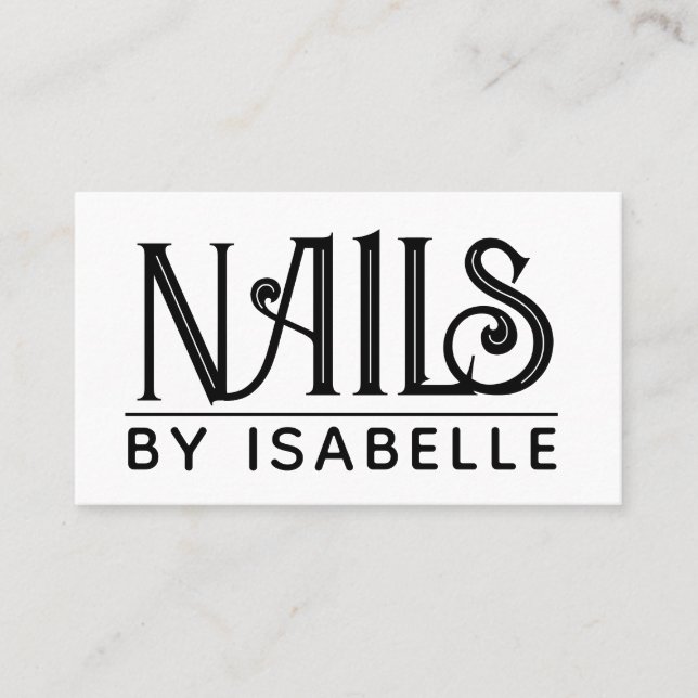 Nagel Tech Nail Artist Guld Black Affärskort Visitkort (Framsida)