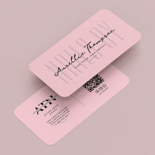 Nagel Tech Nail Artist Pastel Rosa Modern Visitkort