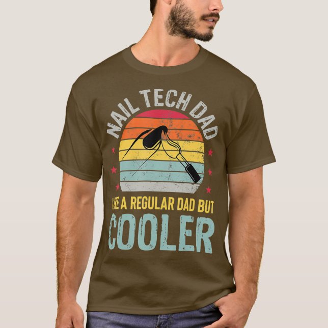 Nagel Tech Pappa Gift Manicurist Nail Technician T Shirt (Framsida)