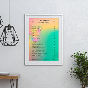 Nagel Tech Pris List, färgstark Abstrakt, vattenfä Poster
