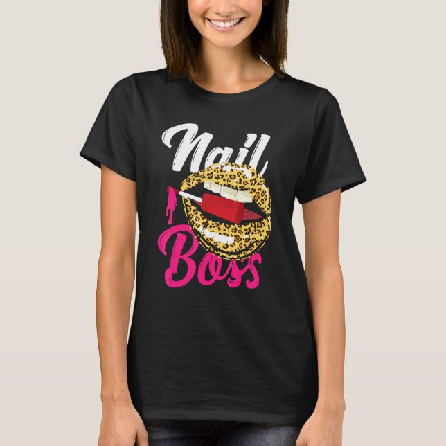 Nagel Tech Quote Work Uniform Nagel Poland Leopard T Shirt (Framsida)