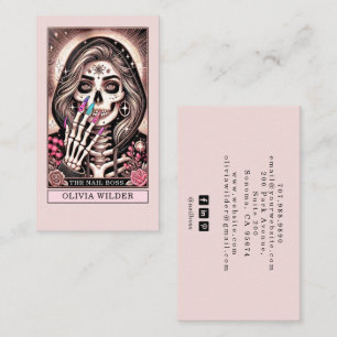 Nagel Tech Tarot Card Bush Rosa Affärskort Visitkort