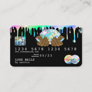 Nagel Technician Kredit Card Styled Holograph Drip Visitkort