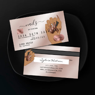 Nagel Technician Kredit Card Styled Ro Guld Drip Visitkort