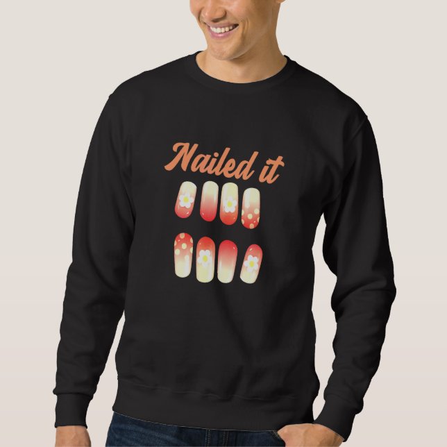 Nagel Techs nail Nail Art. Lång Ärmad Tröja (Framsida)