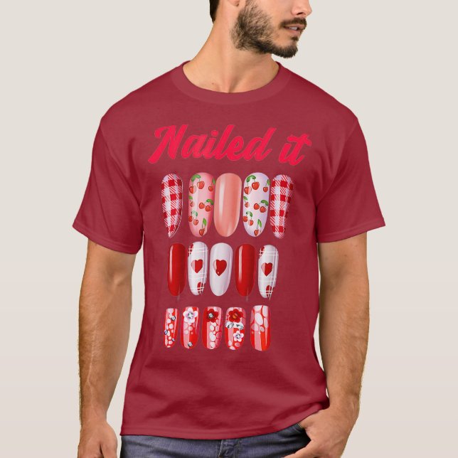 Nagel Techs nail Nail Art. T Shirt (Framsida)
