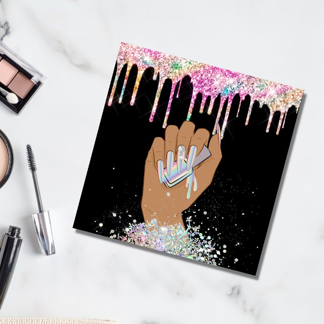 nagel tekniker fyrkantigt visitkort (Skapare uppladdad)