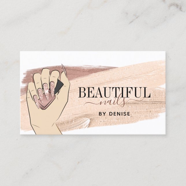 nagel tekniker i ro guld visitkort (Framsida)