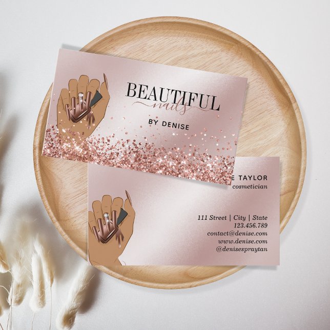 nagel tekniker i ro guld visitkort (Skapare uppladdad)