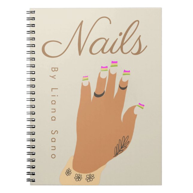 Nagelförmåga Tatuering Hand Illustration Anteckningsbok (Framsidan)